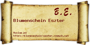 Blumenschein Eszter névjegykártya